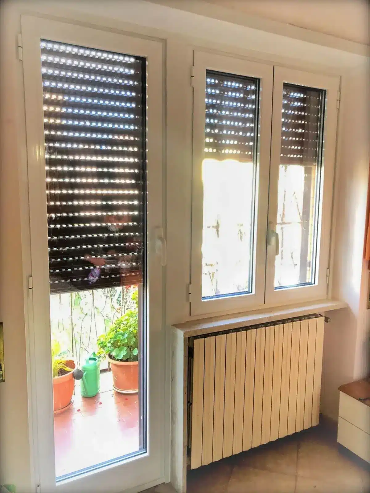 Porta finestra e finestra con avvolgibile